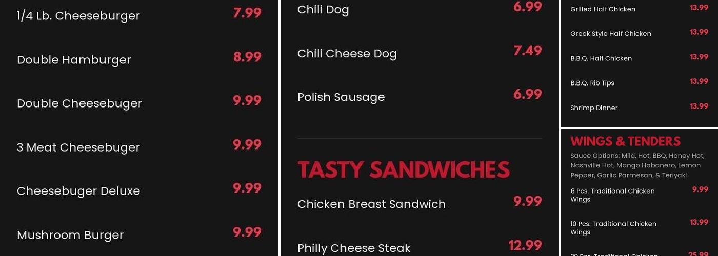 Chicago Express Menu