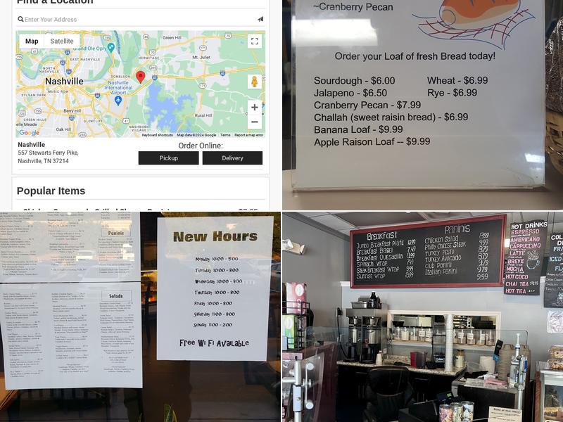 Panini Bread Café Menu