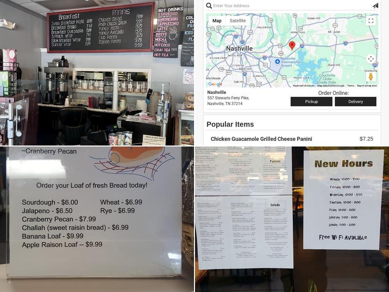 Panini Bread Café Menu