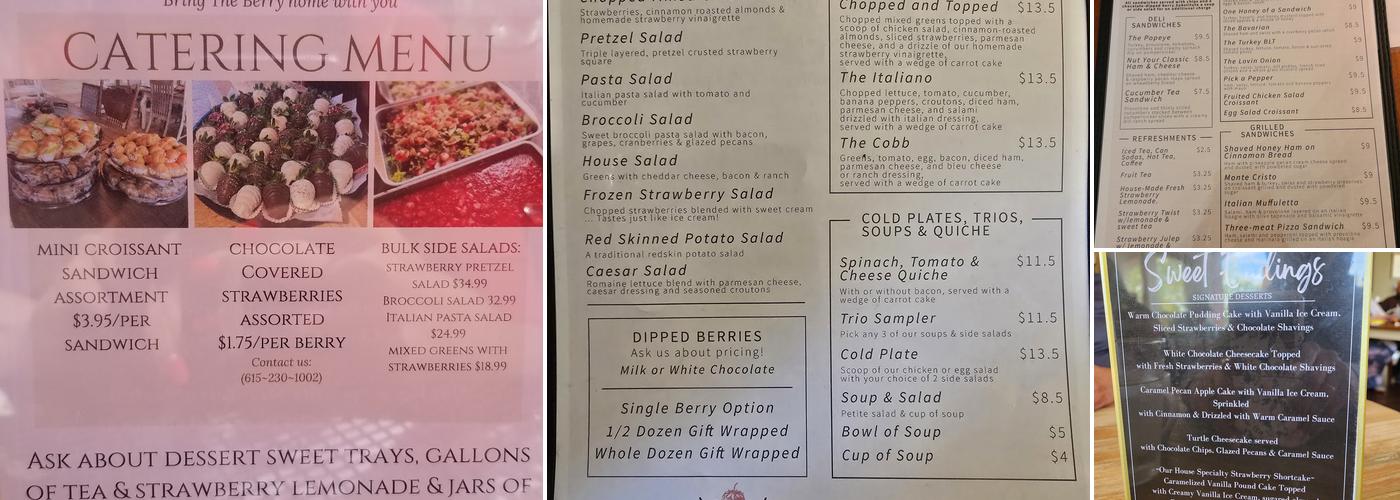 Chocolate Covered Strawberry Menu