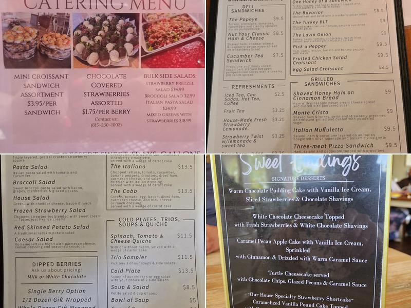 Chocolate Covered Strawberry Menu