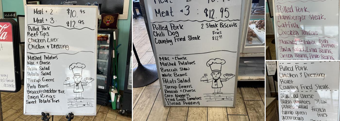 J Clayborn's Bakery & Cafe Menu