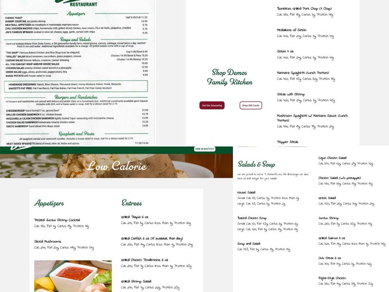 Demos' Restaurant Menu