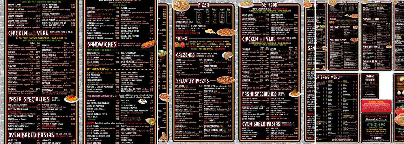 Anthony Franco's Pizza - Wayne Menu