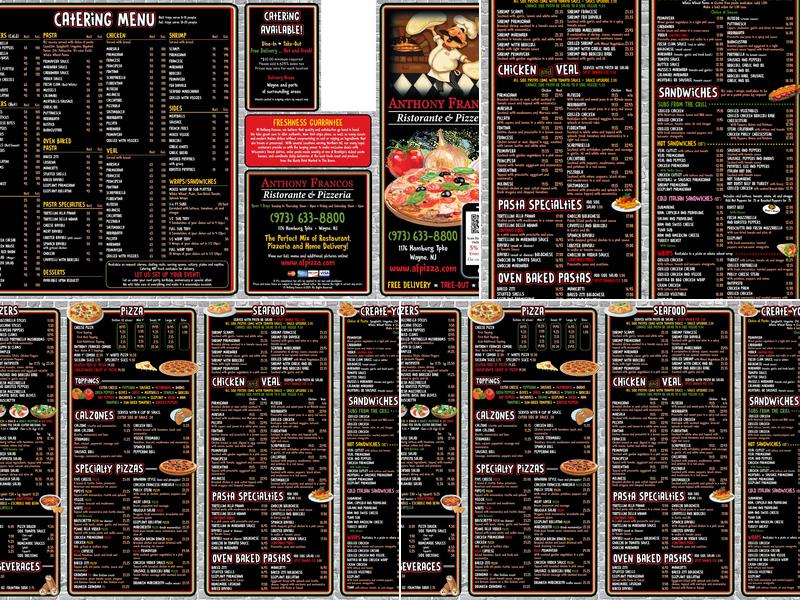 Anthony Franco's Pizza - Wayne Menu