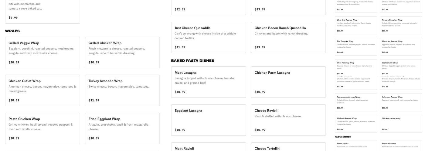 Ameti's Gourmet Pizza Menu