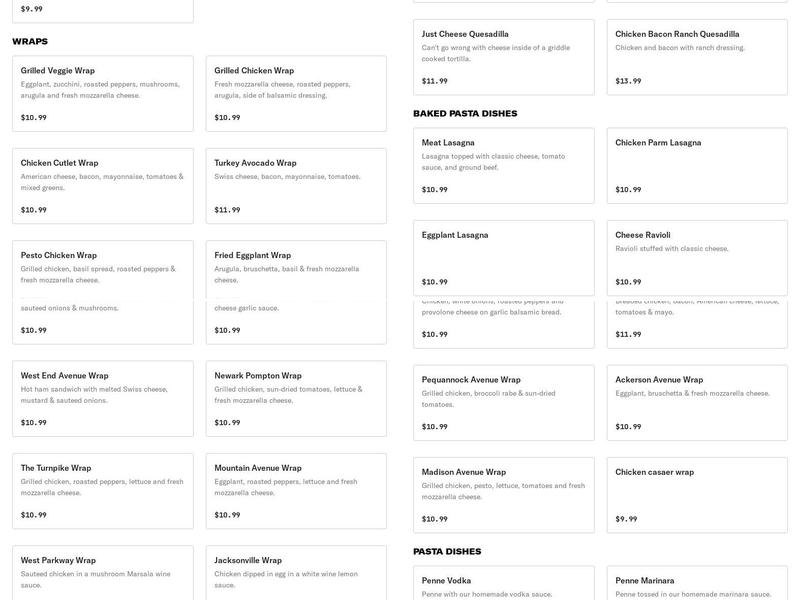 Ameti's Gourmet Pizza Menu