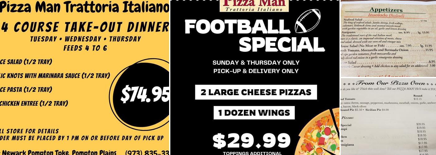 Pizza Man Trattoria Italiano Menu