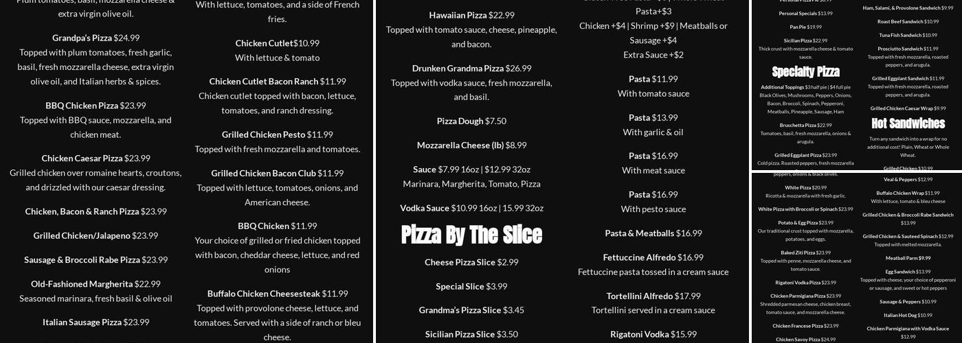Soprano's Pizzeria & Ristorante Menu