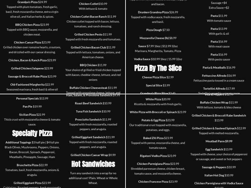 Soprano's Pizzeria & Ristorante Menu