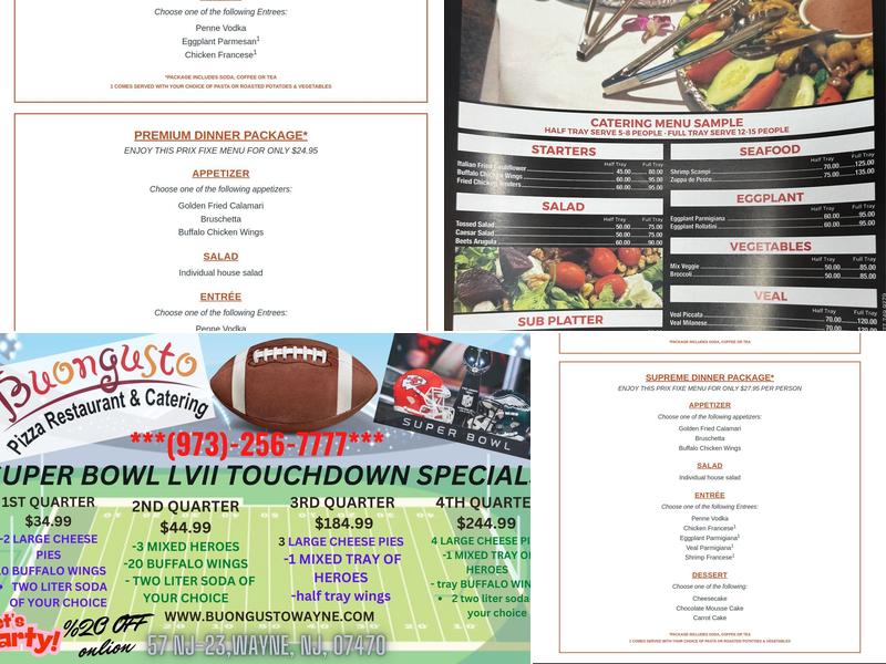 Buongusto Pizza Resturant & Catering Menu