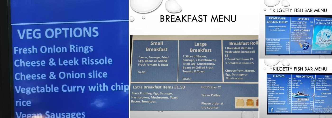 Kilgetty Fish Bar Menu