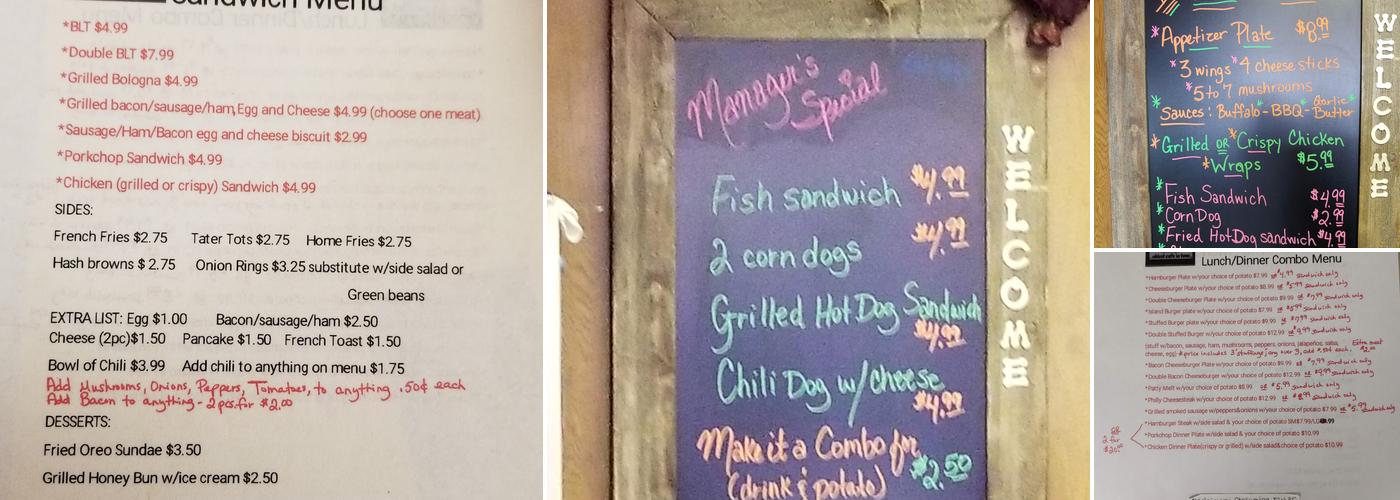 Dixie Maid Cafe Menu