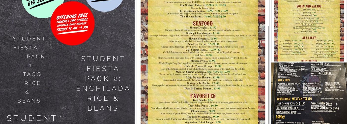 Señor Fajita's Portland Menu