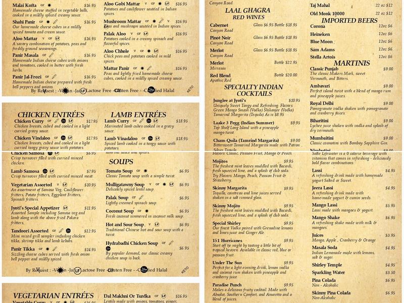 Jyoti Menu
