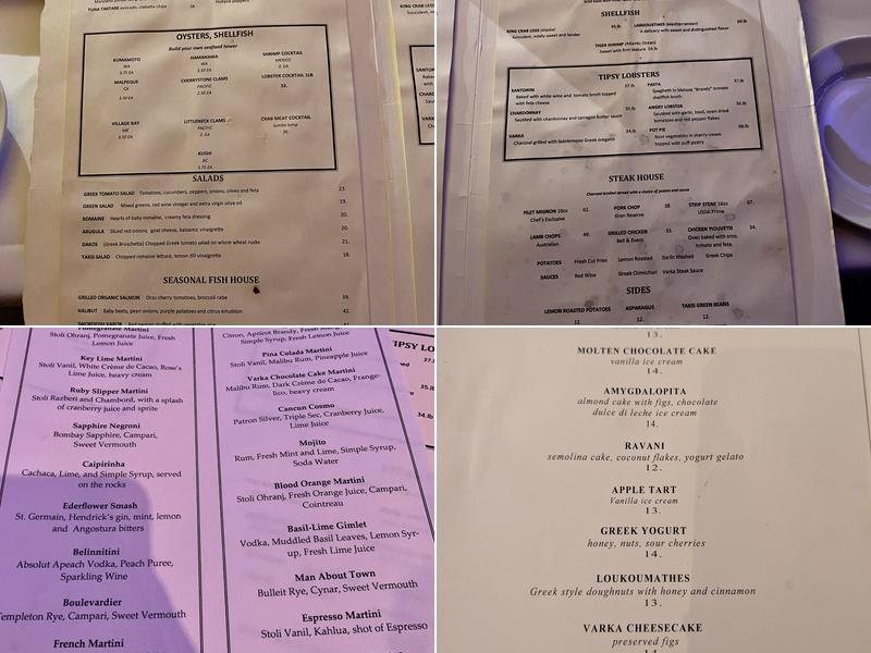 Varka Restaurant Menu