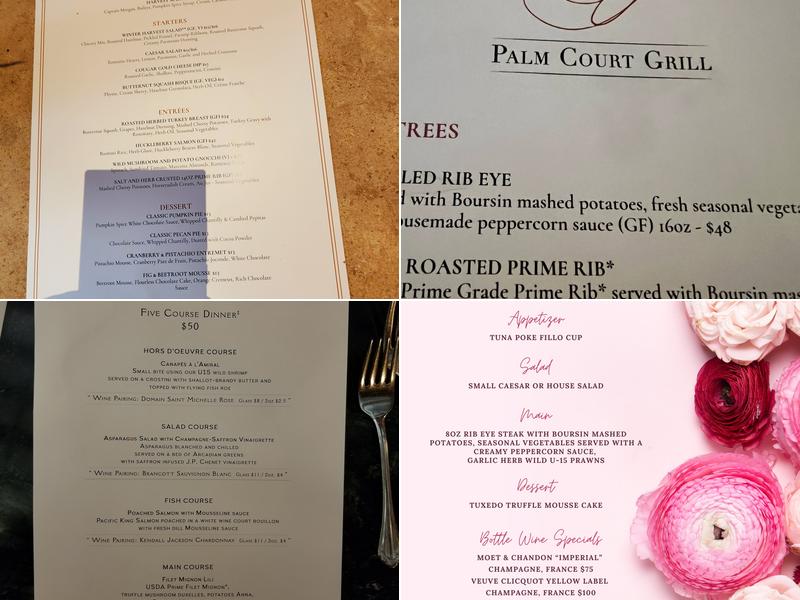 Palm Court Grill Menu