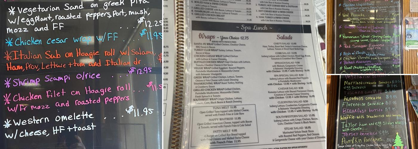 Spa Restaurant Menu