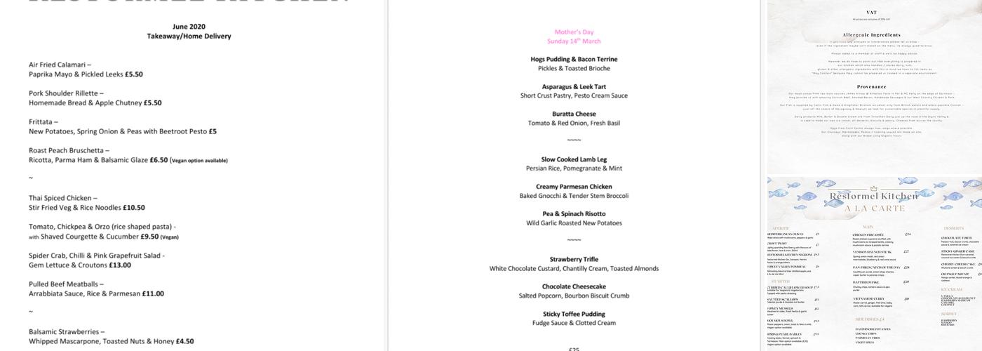 Restormel Kitchen Menu