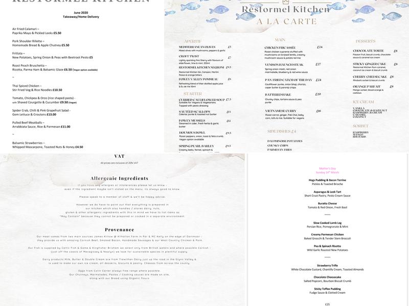 Restormel Kitchen Menu