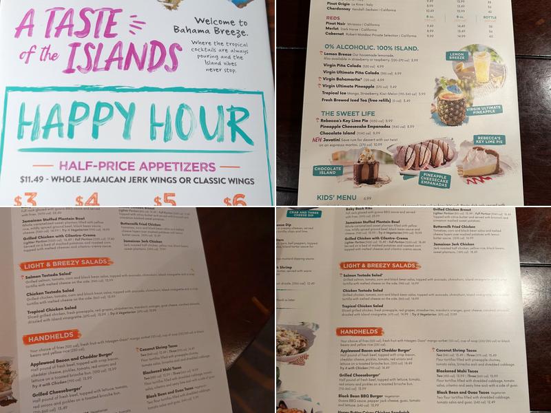 Bahama Breeze Menu