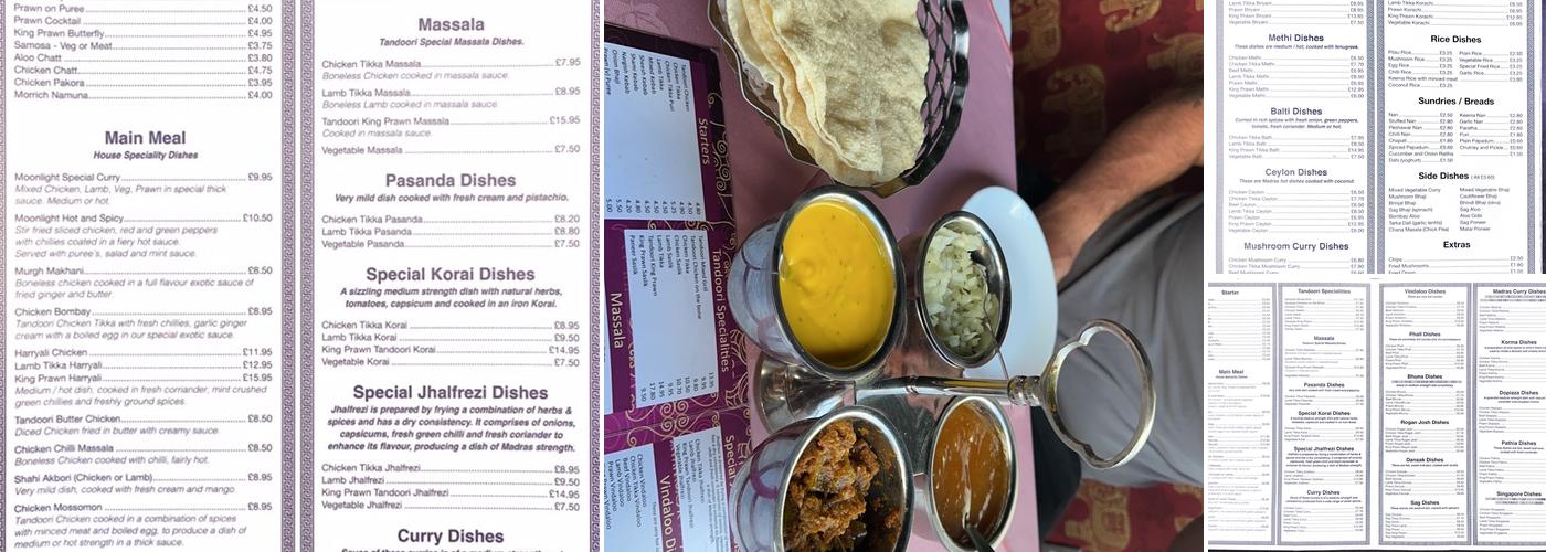 Moonlight Tandoori Menu