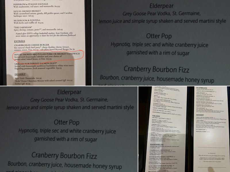 Safari Room Fresh Grill and Bar Menu