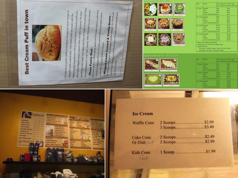 Bravo Bakery Menu