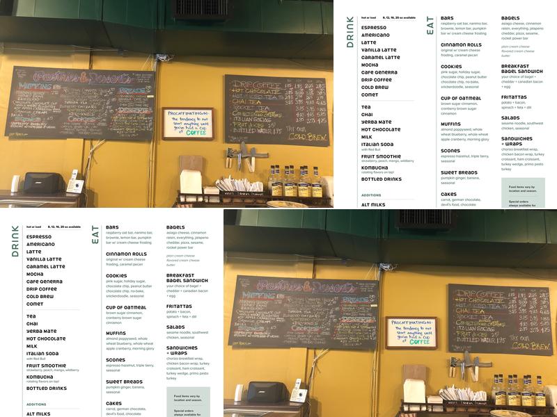 Rocket Bakery Menu