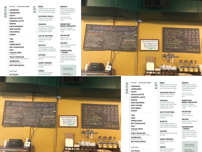 Rocket Bakery Menu
