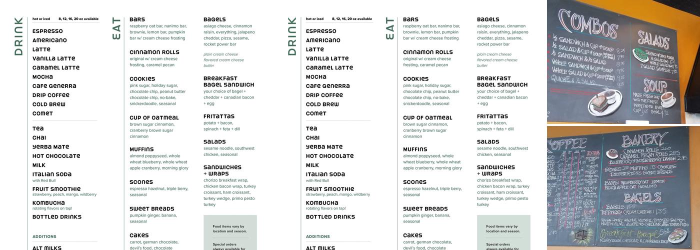 Rocket Bakery Menu
