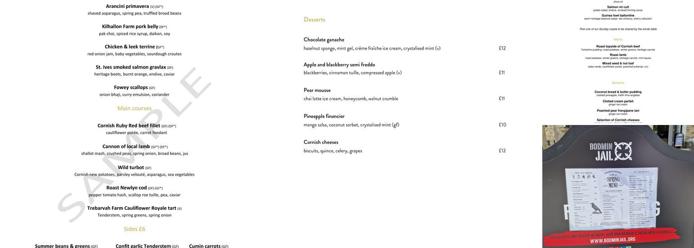 The Chapel Restaurant & Bar Menu