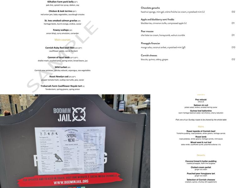 The Chapel Restaurant & Bar Menu