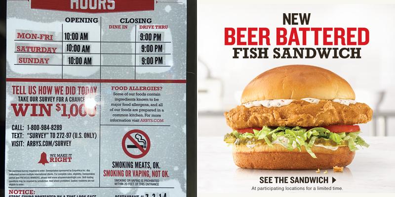 Arby's Menu