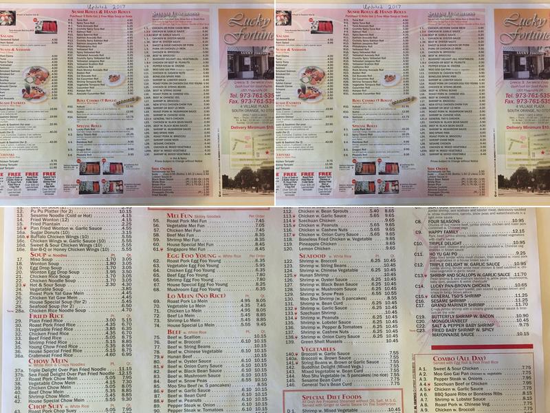 Lucky Fortune Chinese Food & Japanese Food Restaurant Menu