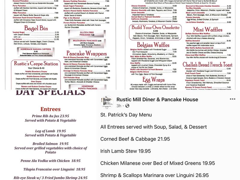 Rustic Mill Diner & Pancake House Menu