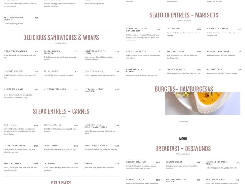 Ferry Diner & Restaurant Menu