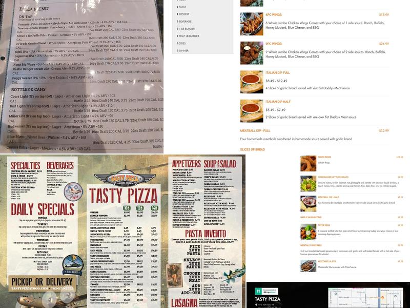 Tasty Pizza - Hangar 45 Menu