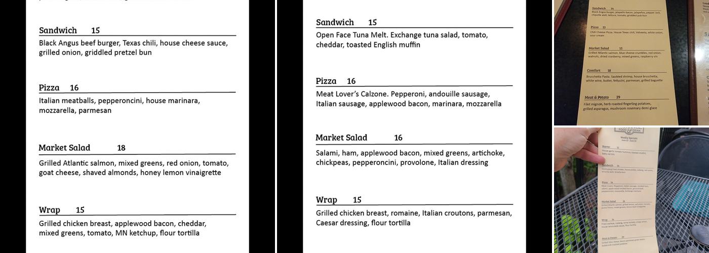 The Exchange Food and Drink Menu