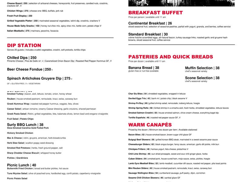 Surly Brewing Co. Menu