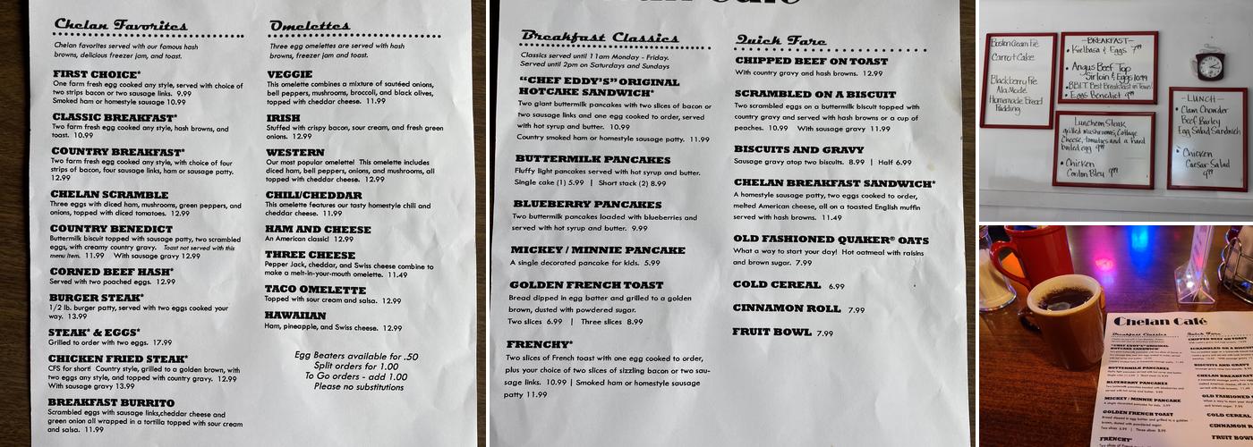 Chelan Cafe Menu