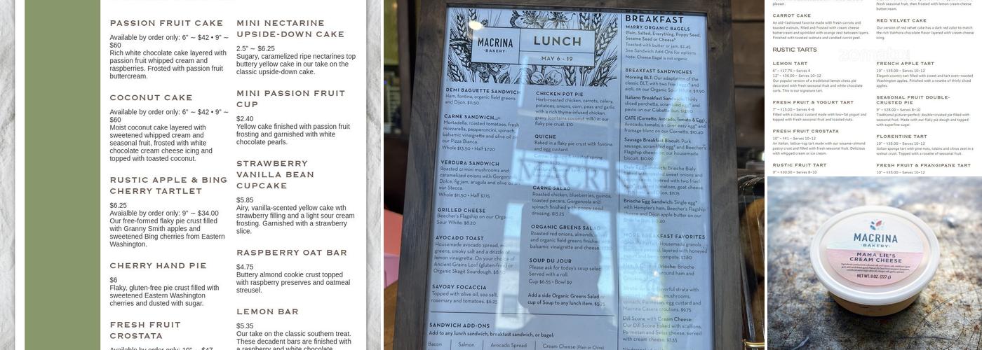 Macrina Bakery & Cafe Menu