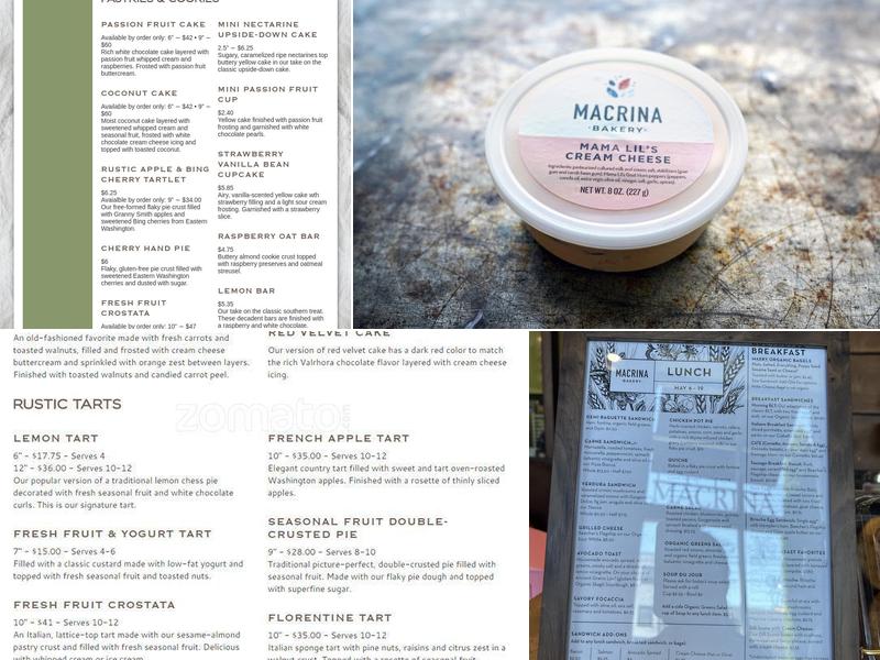 Macrina Bakery & Cafe Menu