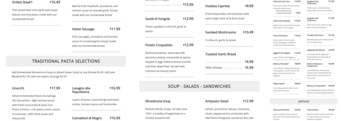 Vince's Italian Restaurant & Pizzeria Menu