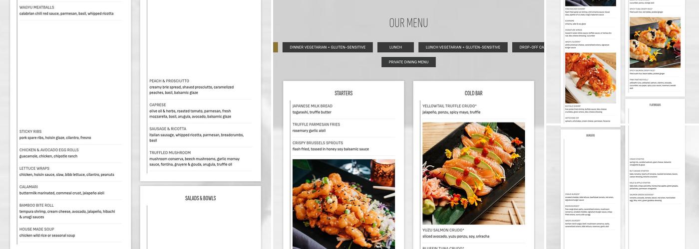 CRAVE American Kitchen & Sushi Bar (Rosedale Center - Roseville) Menu