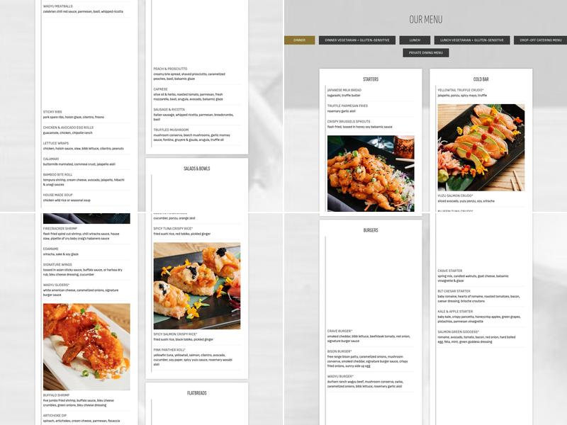 CRAVE American Kitchen & Sushi Bar (Rosedale Center - Roseville) Menu