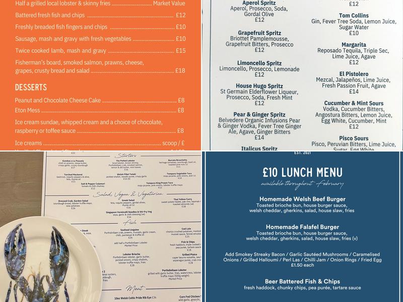 The Potted Lobster Menu