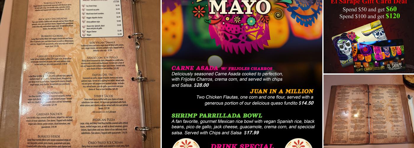 El Sarape Shelton Menu