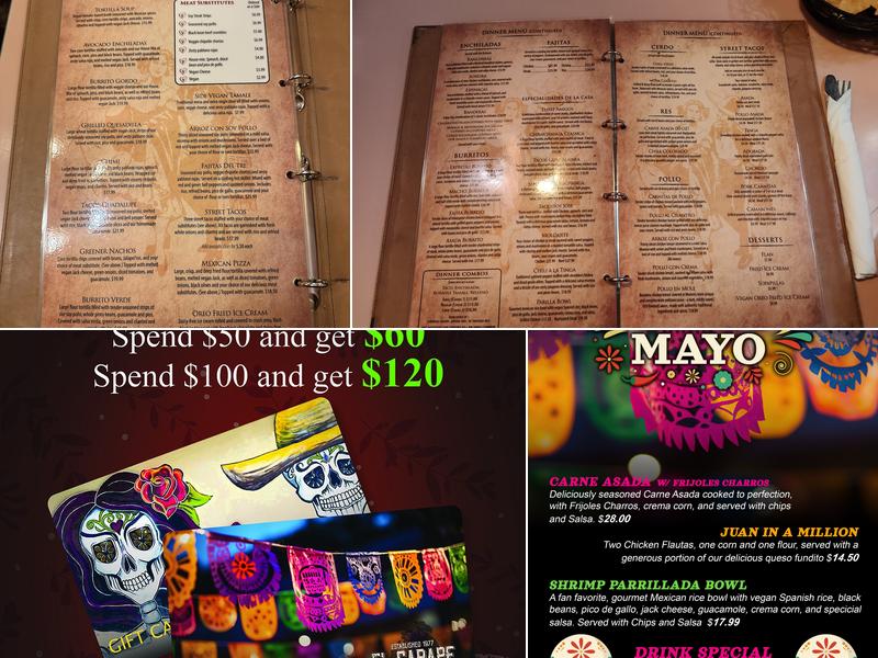 El Sarape Shelton Menu