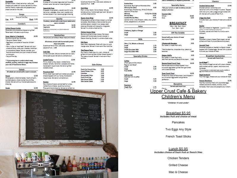 Upper Crust Cafe & Bakery Menu